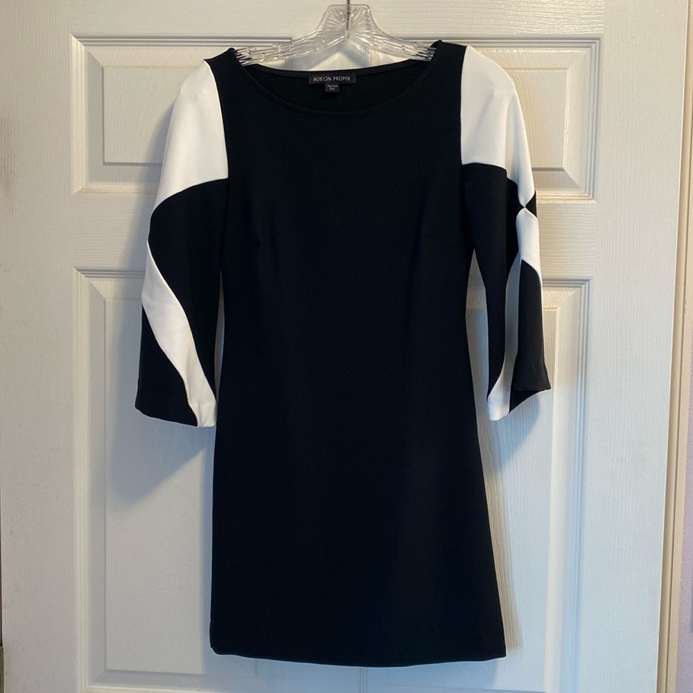 Boston Proper Women’s Dress Black/White Sz: XXS
